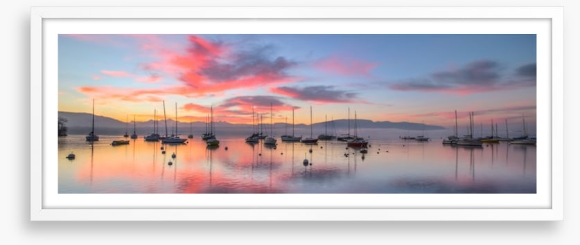 Sunrise and sailboats