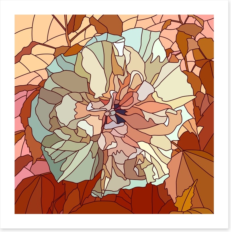 Chinese rose mosaic