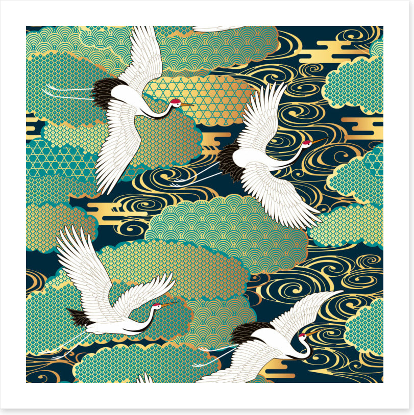 Cranes in the clouds