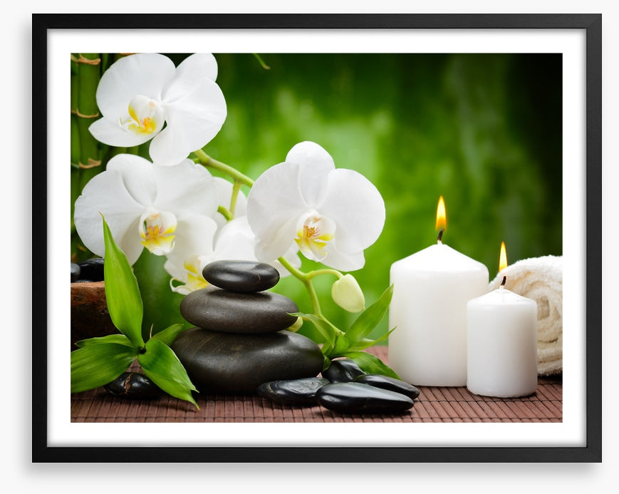 White orchid candlelight