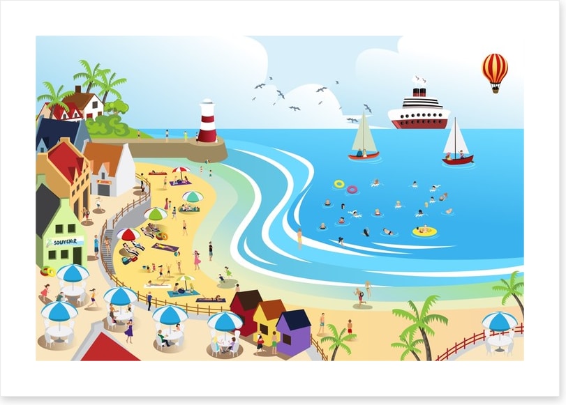 The seaside town