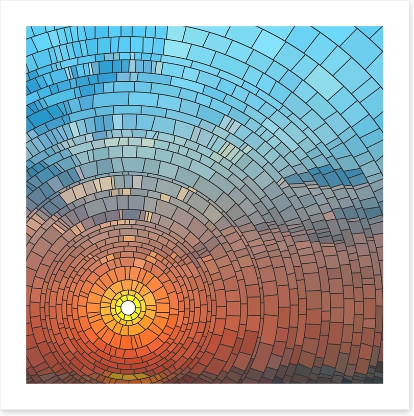 Golden sundown mosaic