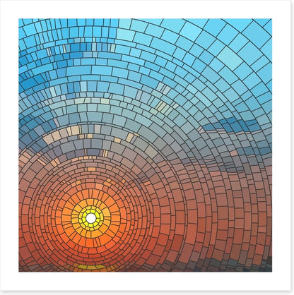 Golden sundown mosaic
