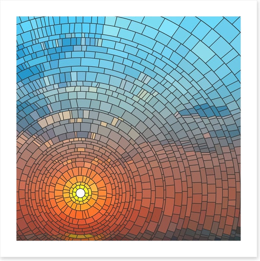 Golden sundown mosaic