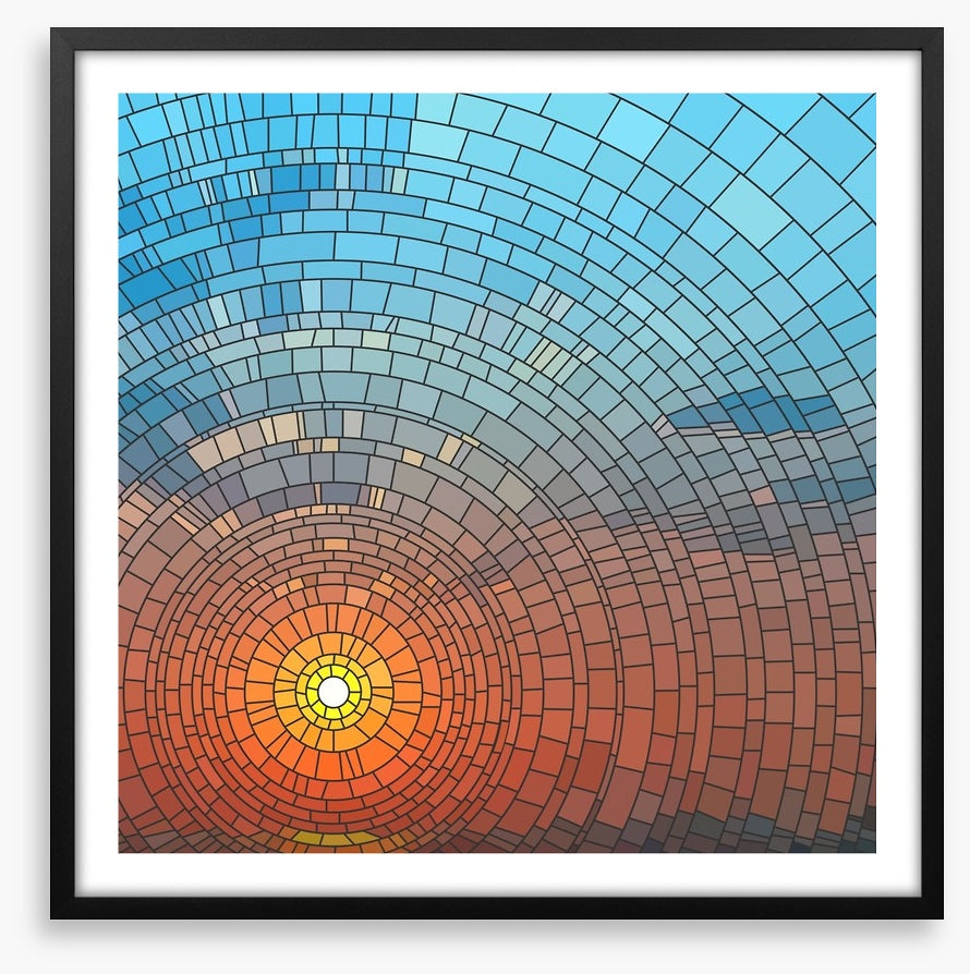 Golden sundown mosaic