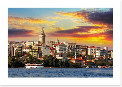 Istanbul skyline sunset