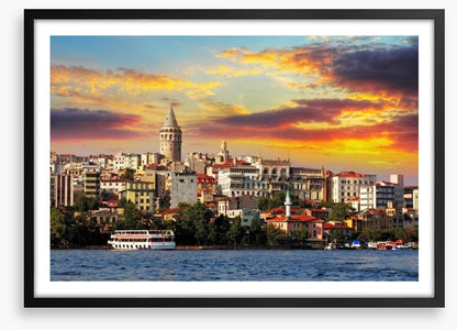 Istanbul skyline sunset