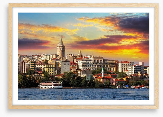 Istanbul skyline sunset