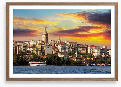 Istanbul skyline sunset