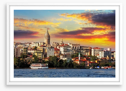 Istanbul skyline sunset