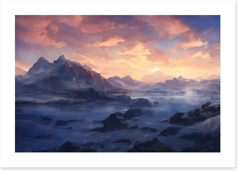 Misty mountain sunrise