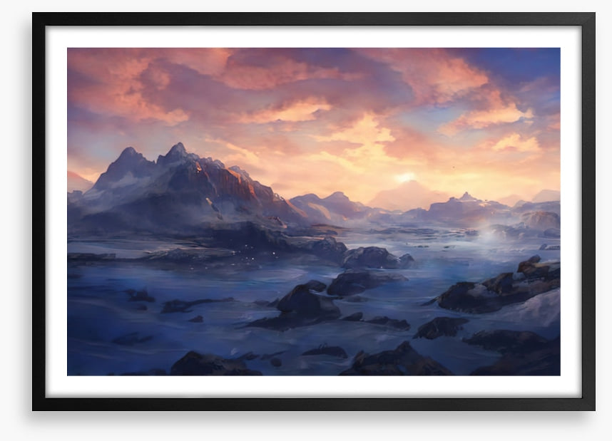 Misty mountain sunrise