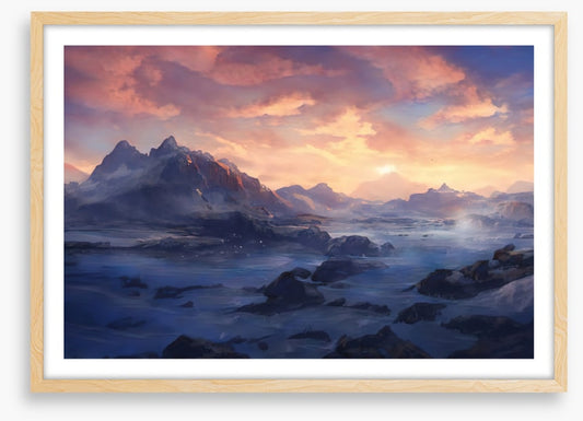 Misty mountain sunrise
