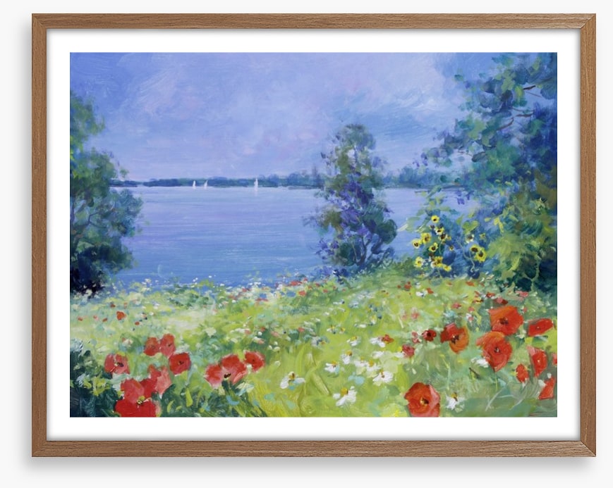 Poppies by the lake