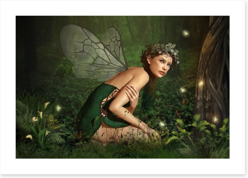 Forest nymph with fireflies