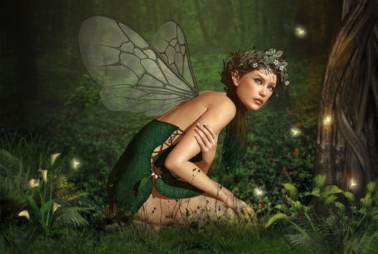 Forest nymph with fireflies