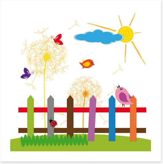 Garden fence birds