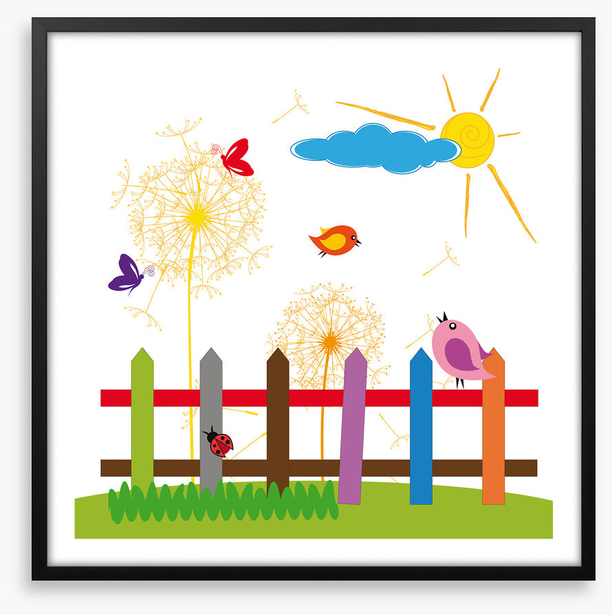 Garden fence birds