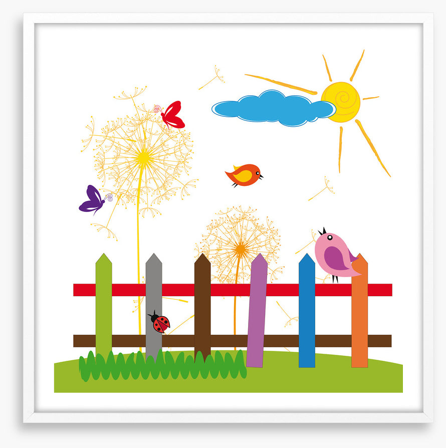 Garden fence birds