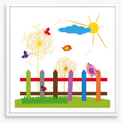 Garden fence birds