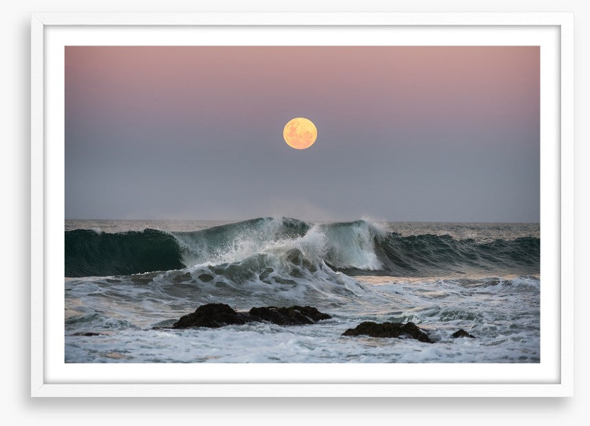 Wild ocean supermoon