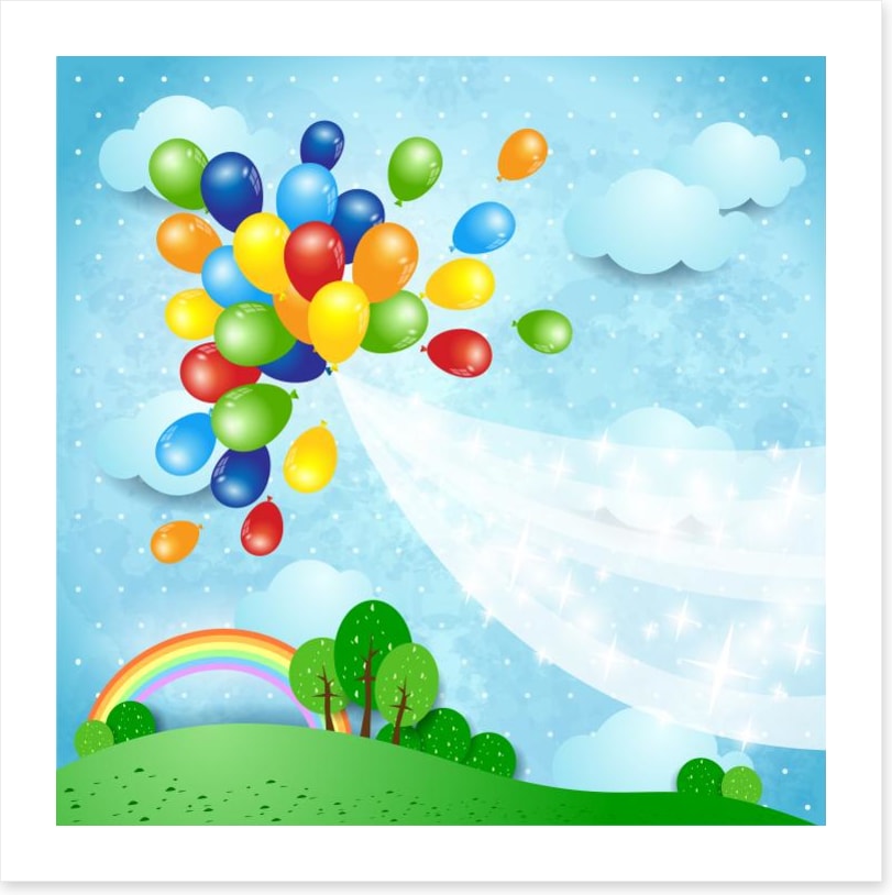 Rainbow balloons