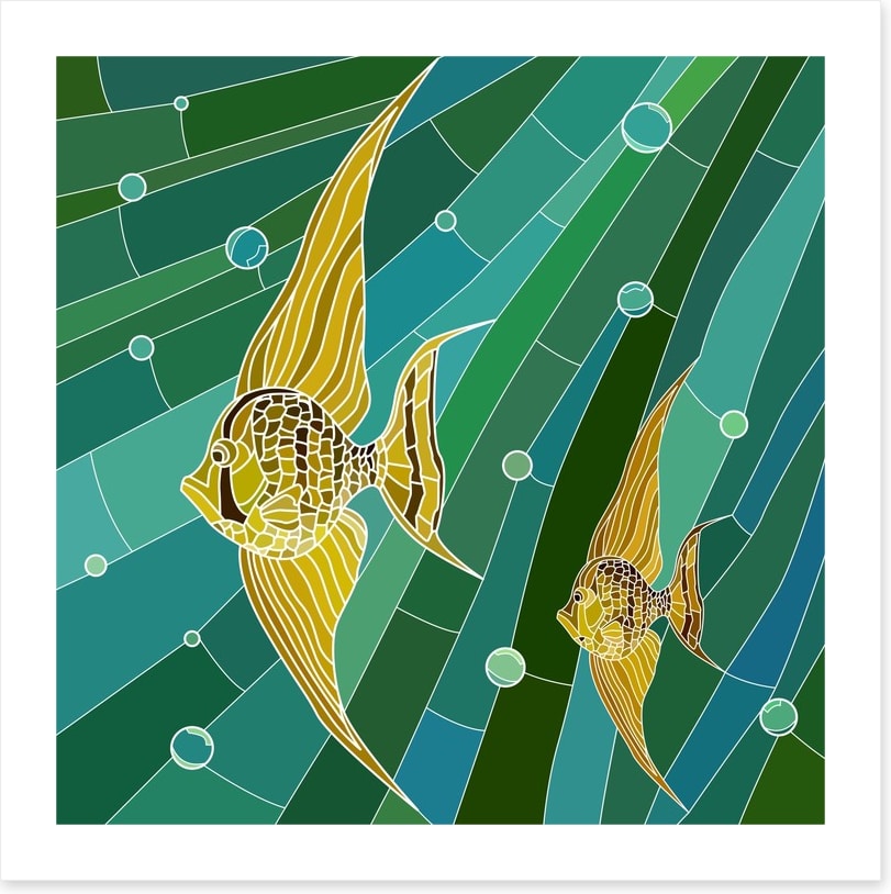 Yellow fish mosaic
