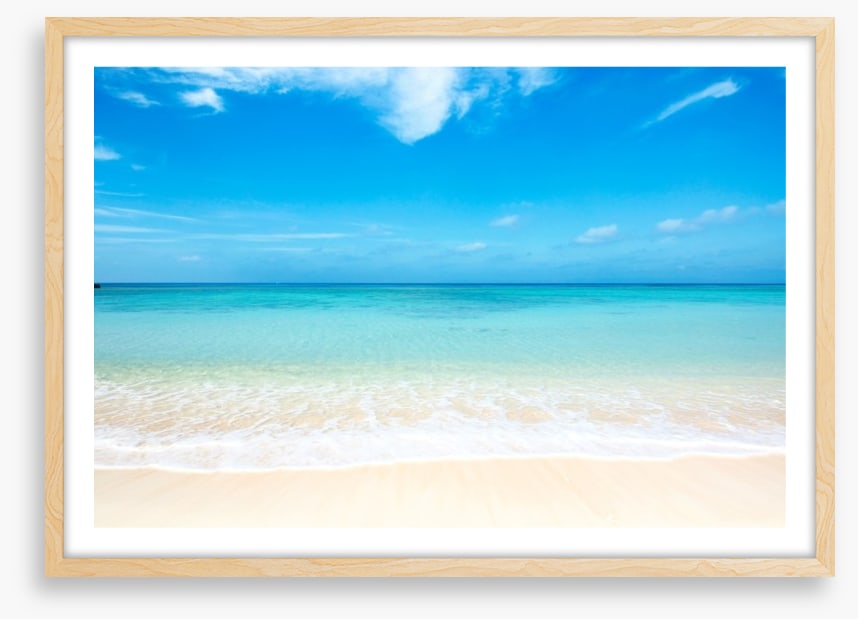 Blue skies white sand