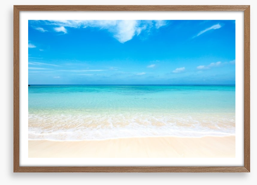 Blue skies white sand