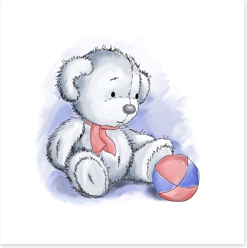 Blue bear and ball