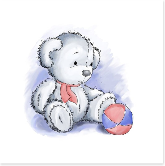 Blue bear and ball