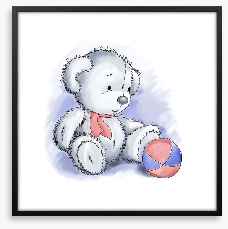 Blue bear and ball