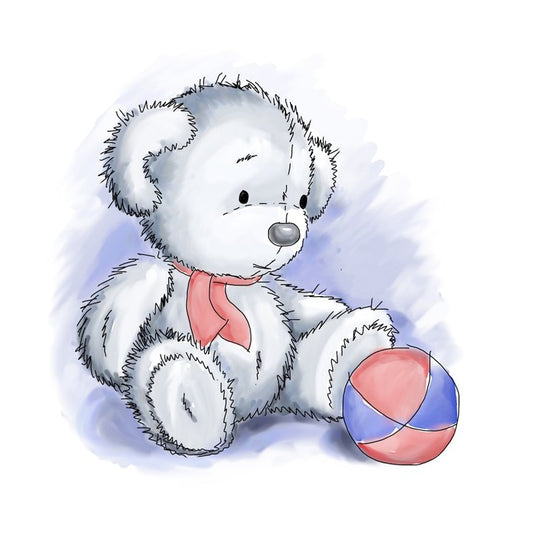Blue bear and ball