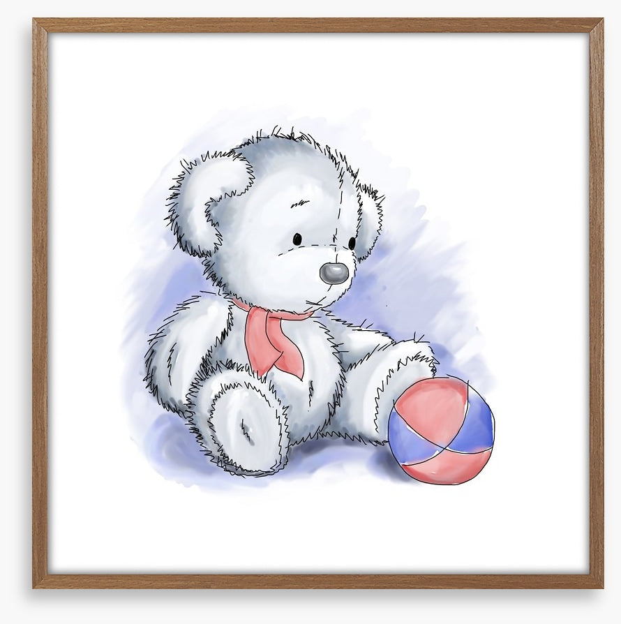 Blue bear and ball