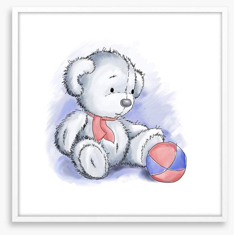 Blue bear and ball