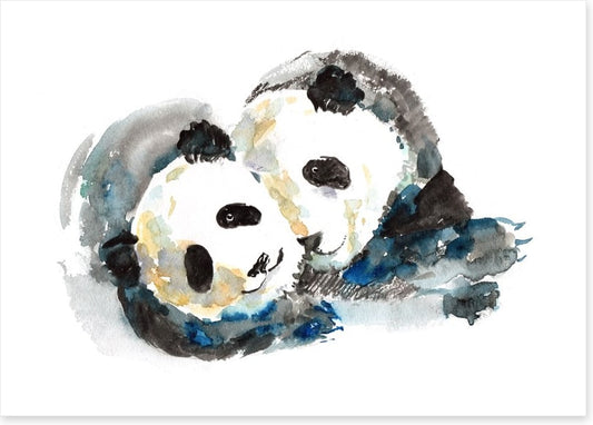 Playful panda bears
