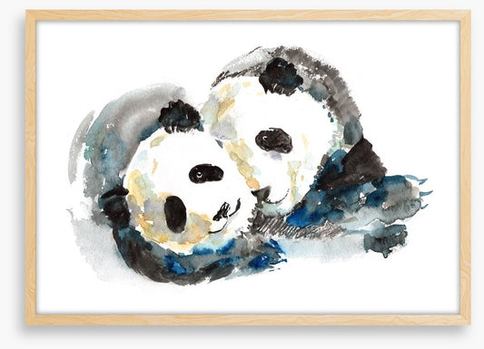 Playful panda bears