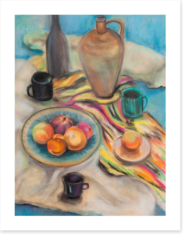 Pitcher and peaches