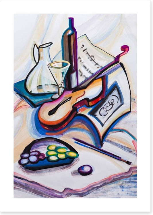 Violin and wine