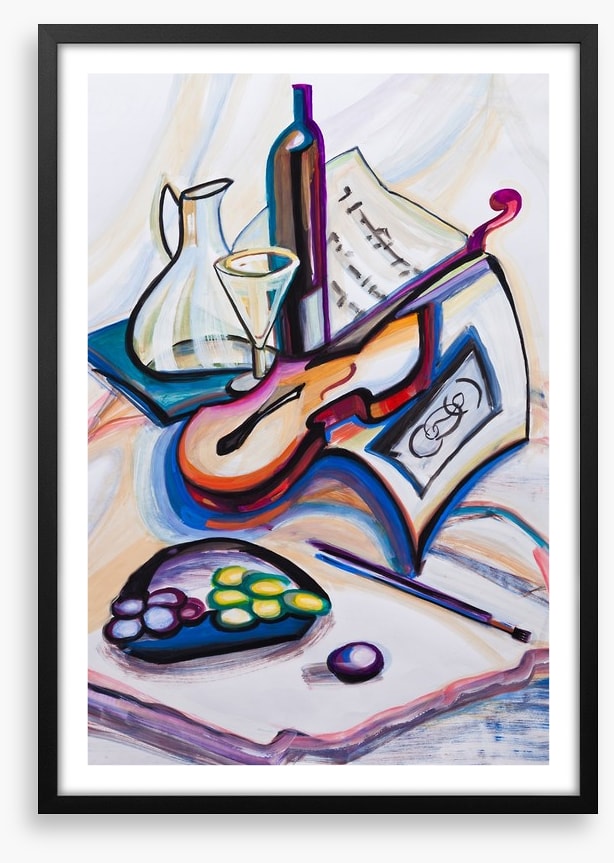 Violin and wine