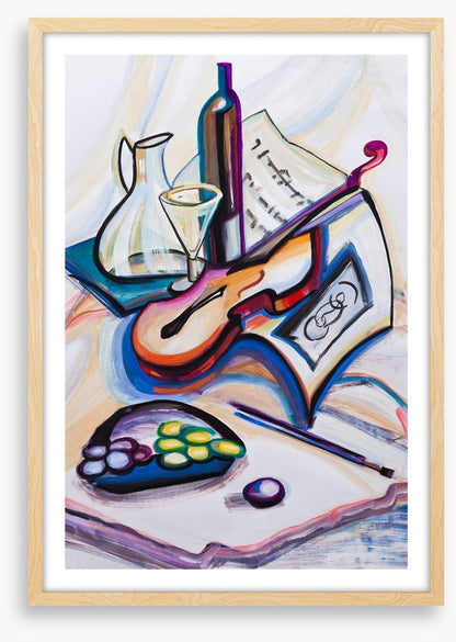 Violin and wine