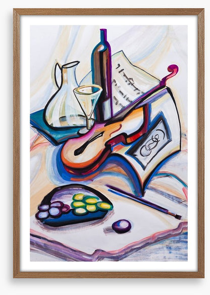 Violin and wine