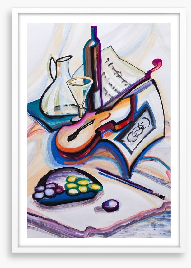 Violin and wine