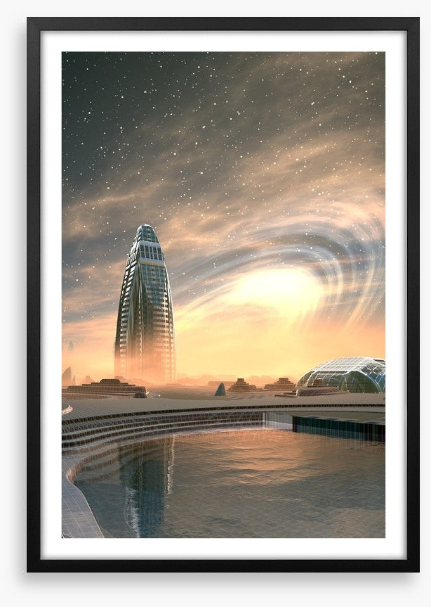 Below the shimmering sky
