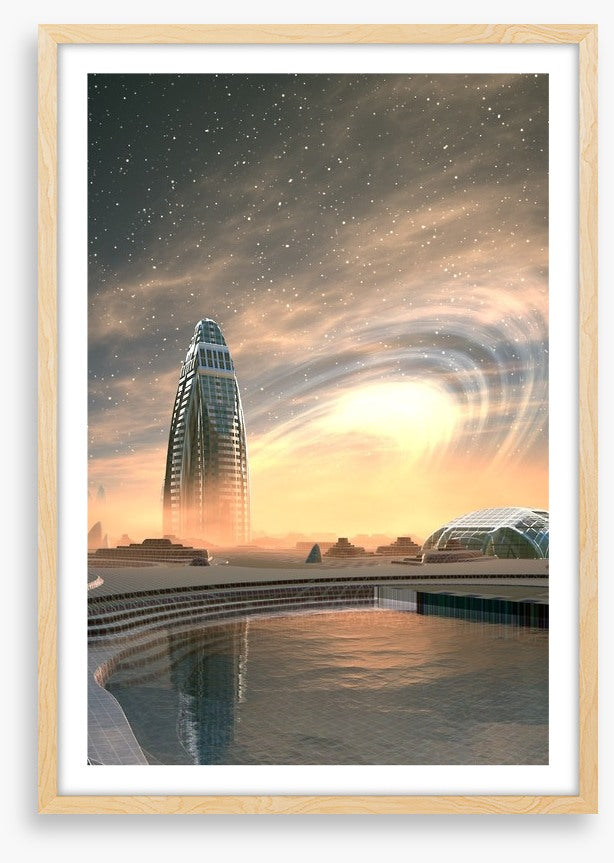 Below the shimmering sky