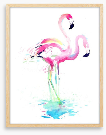 Pink flamingo watercolour