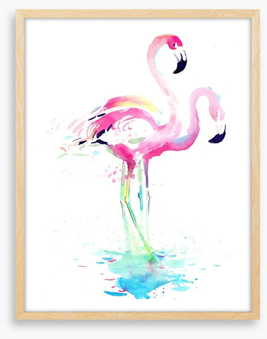 Pink flamingo watercolour