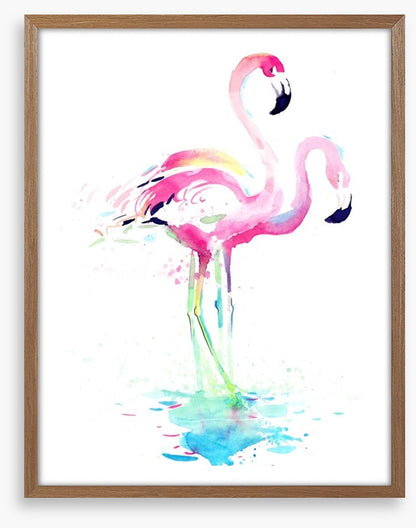 Pink flamingo watercolour