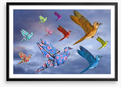 Origami bird dreamscape