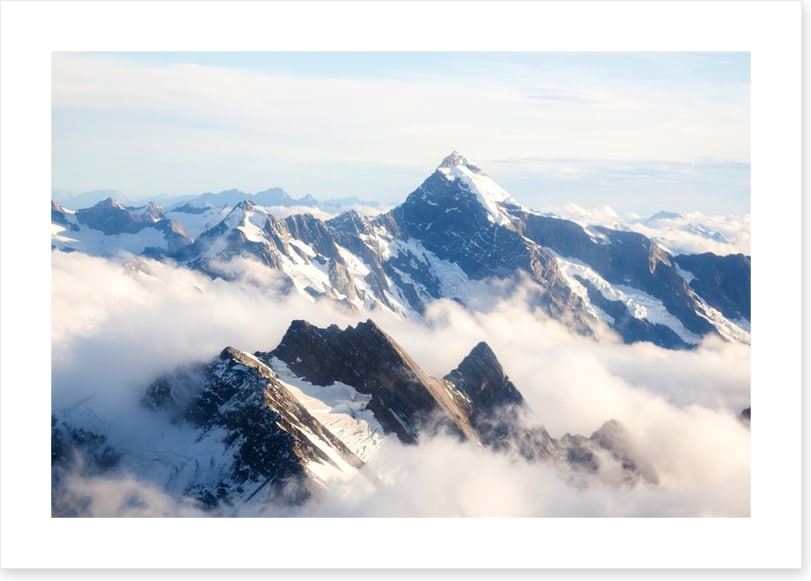 Mount Cook in the clouds